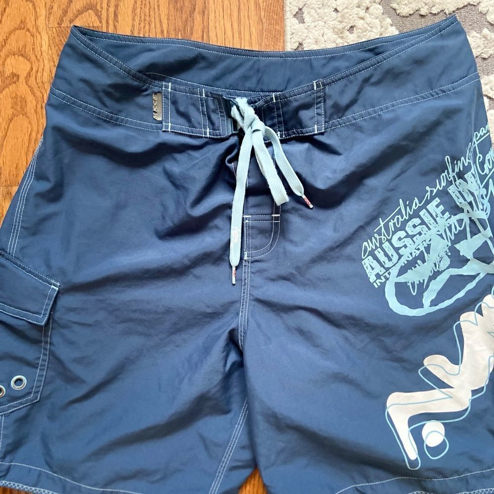 Aussie Australia Surfing Company Mens BoRd Shorts Si3 34 Blue Nice Graphic